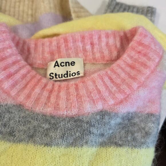 Acne Studios Kalbah Mohair Wool Stripe Longline Oversized Sweater, Size XXS, EUC - Picture 15 of 16